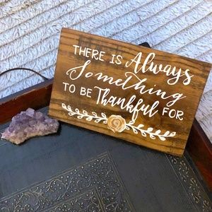 Hand-Crafted Gratitude Decorative Wood Plaque